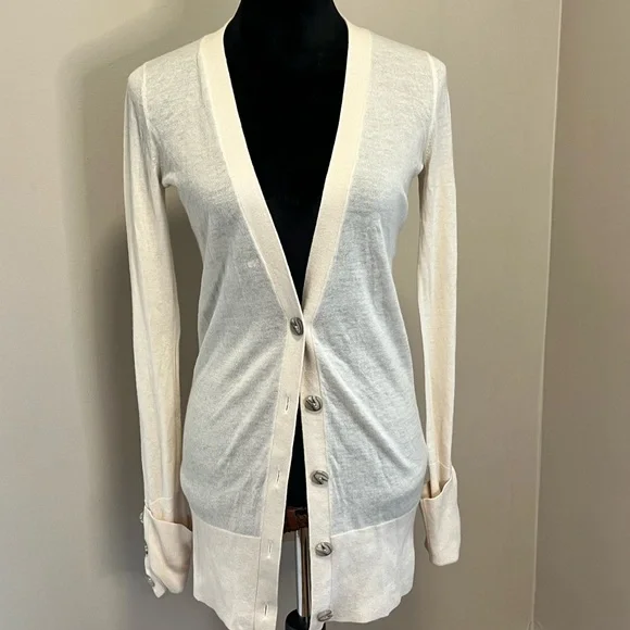 Club Monaco Cream Cashmere Cardigan sz XS - Picture 1 of 13